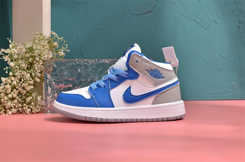 Youth Running Weapon Air Jordan 1 White/Blue/Grey Shoes 0141 Youth Running Weapon Air Jordan 1 White/Blue/Grey Shoes 0141
